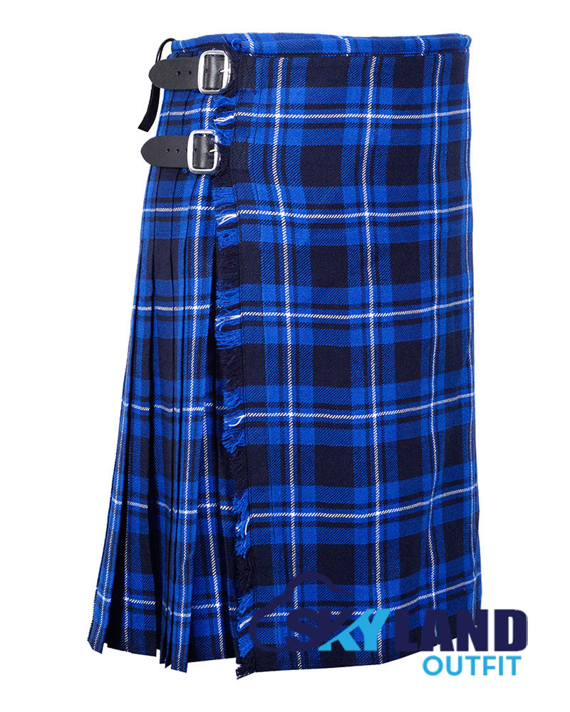 Ramsey Blue Tartan 8 Yard Kilt for Men Traditional Scottish Kilt image 1