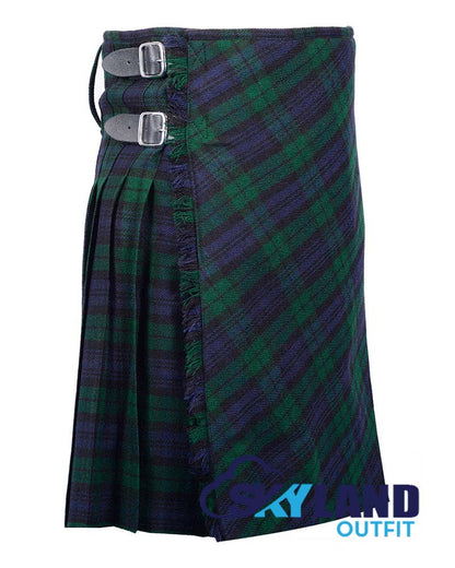 Black Watch Tartan Kilt Traditional 8-Yard Scottish Kilt with Bias Cut image 1