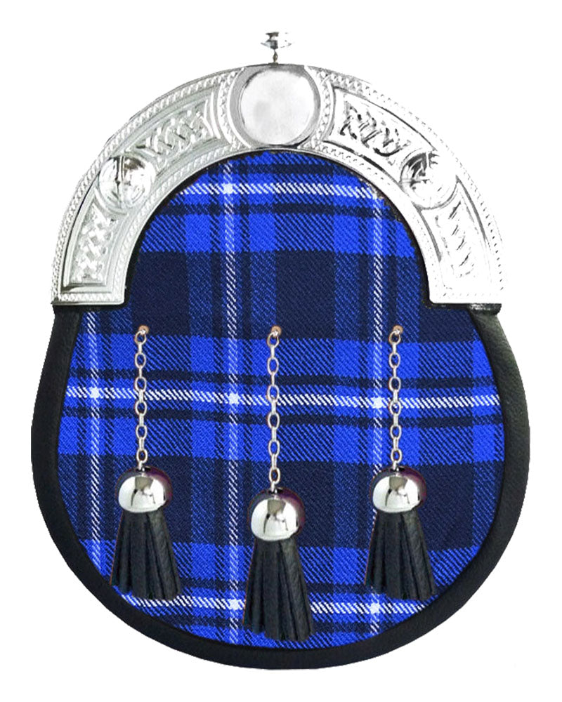 Ramsey Blue Tartan Sporran Scottish Full Dress Leather Sporran image 0