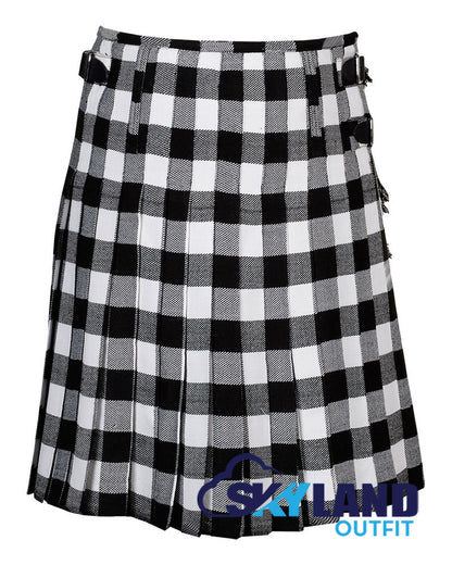 White, Black Rob Roy Tartan 8 Yard Kilt Traditional Scottish Kilt image 2