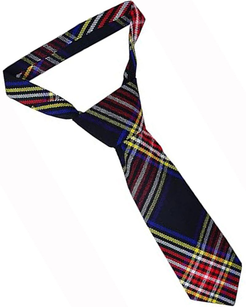 Black Stewart Tartan NeckTie Scottish Clan NeckTies image 1