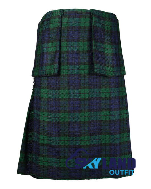 Black Watch Scottish 8 Yard Tartan Kilt with Detachable Pockets image 0