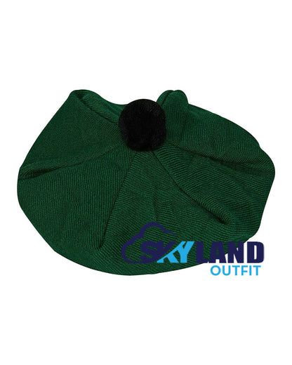 Solid Green Tam o' Shanter Scottish Flat Bonnet Hat image 2