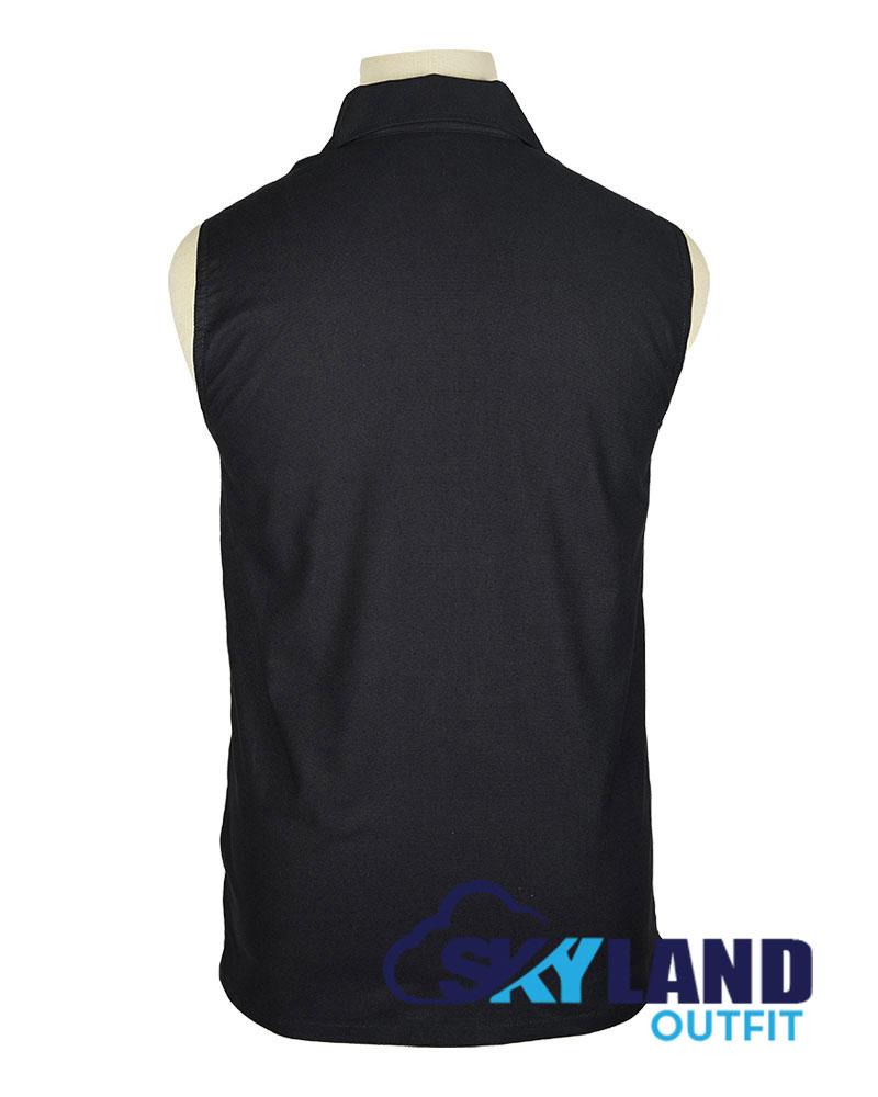 Jacobite Ghillie Kilt Shirt Black Cotton Jacobean Sleeveless Shirt image 2