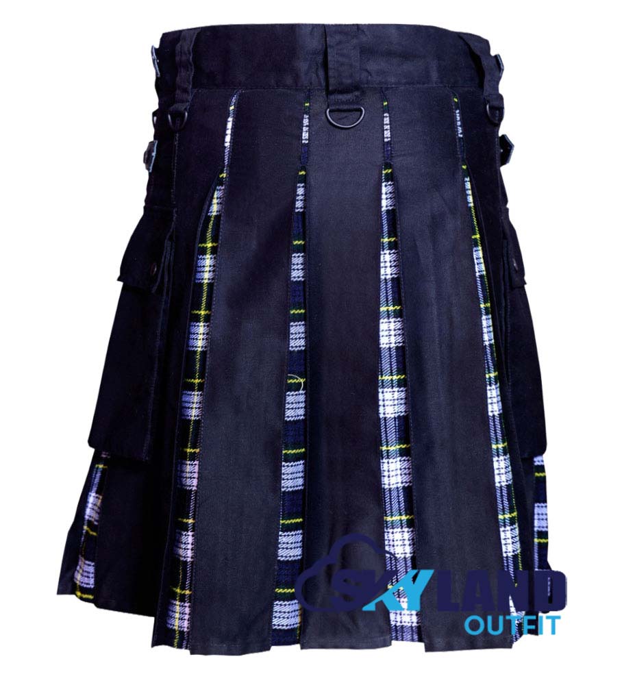 Hybrid Utility Kilts - Black Cotton & Dress Gordon Tartan Kilt image 2