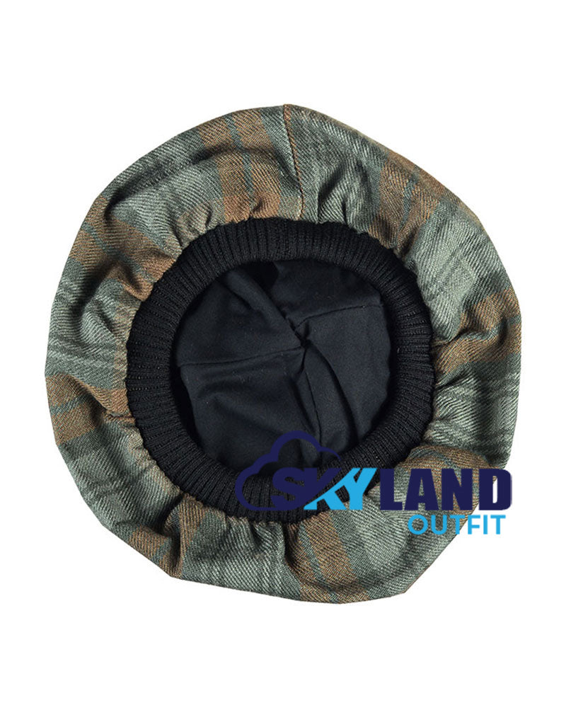 Weathered Black Watch Tartan Tam o' Shanter Scottish Flat Bonnet image 3