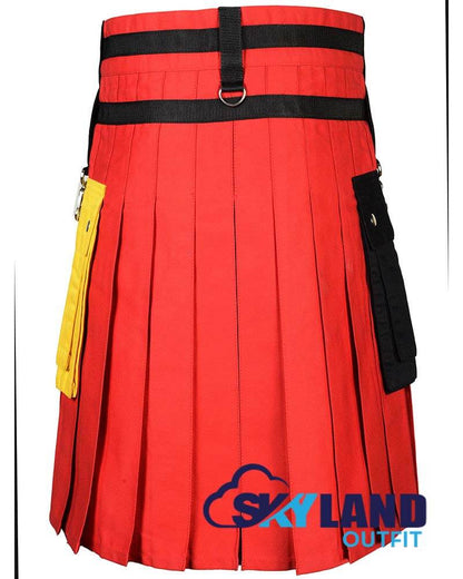 German Flag Utility Kilt – Handmade Cotton Patriotic Kilt for Men