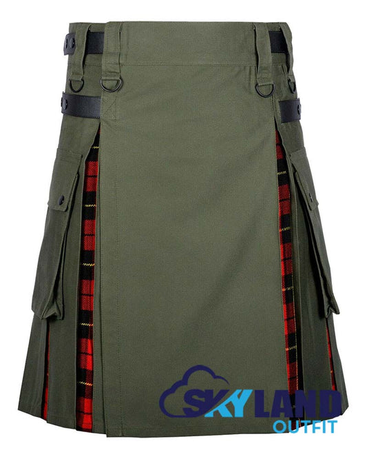 Hybrid Utility Kilts – Oliver Green Cotton & Wallace Tartan Kilt