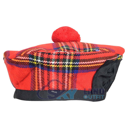 Royal Stewart Tartan Balmoral Hat – Scottish Highlander Kilt Cap