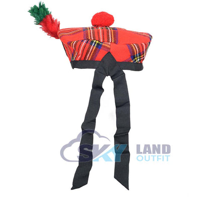 Royal Stewart Tartan Balmoral Hat – Scottish Highlander Kilt Cap