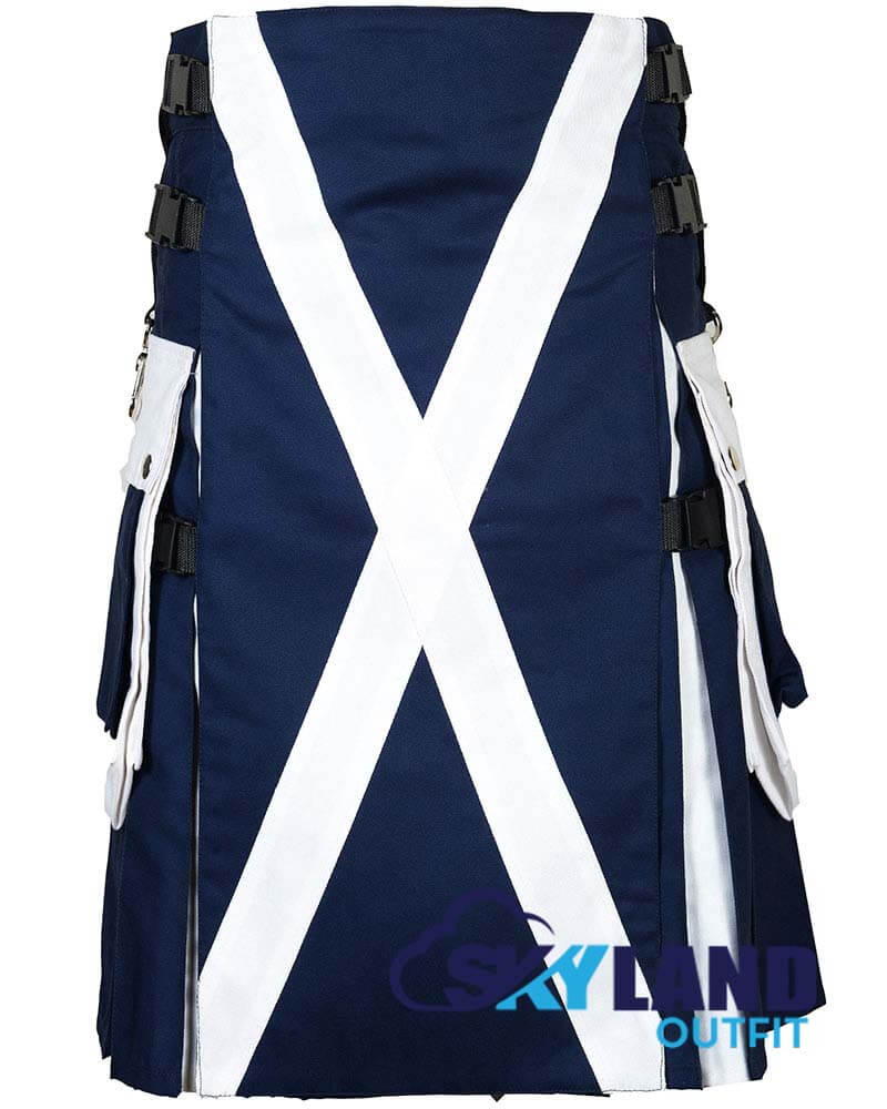 Scotland Flag Utility Kilt – Handmade Cotton Patriotic Kilt for Men