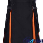 Hybrid Utility Kilts - Black Cotton & Saffron Tartan Kilt