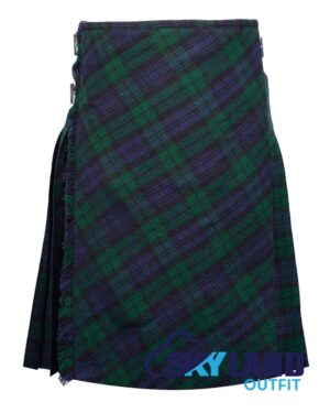 Black Watch Tartan Kilt Traditional 8-Yard Scottish Kilt with Bias Cut
