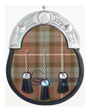 Fraser Weathered Tartan Sporran Full Dress Leather Sporran