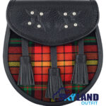 LGBTQ Pride Tartan Sporran Black Leather Scottish Sporran