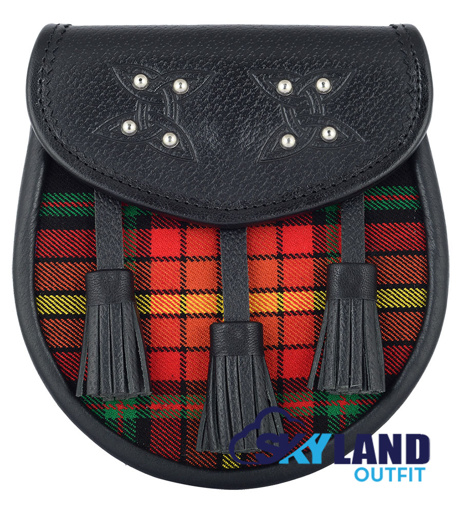 LGBTQ Pride Tartan Sporran Black Leather Scottish Sporran
