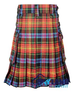 LGBTQ Pride Tartan Kilt Modern Utility Kilts - Image 4