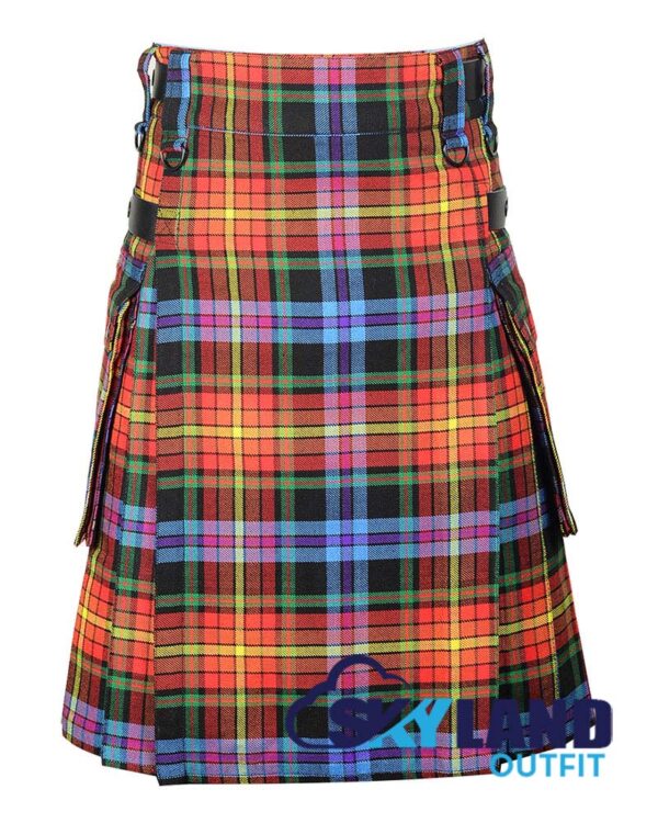 LGBTQ Pride Tartan Kilt Modern Utility Kilts