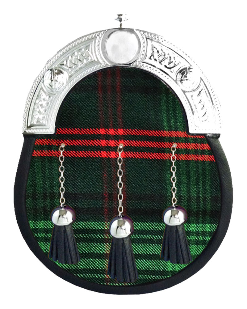 Ross Hunting Tartan Sporran Scottish Full Dress Leather Sporran