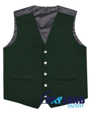 Solid Green Tartan Waistcoat