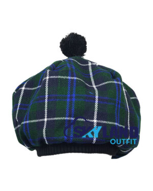 Blue Douglas Tartan Tam o' Shanter Traditional Scottish Bonnet - Image 3