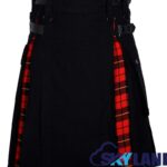 Hybrid Utility Kilts - Black Cotton & Wallace Tartan Kilt
