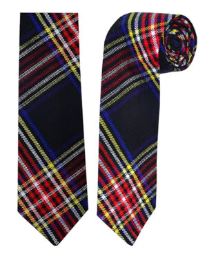 Black Stewart Tartan NeckTie Scottish Clan NeckTies - Image 3
