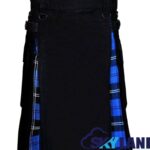 Hybrid Utility Kilts - Black Cotton & Ramsey Blue Hunting Tartan Kilt