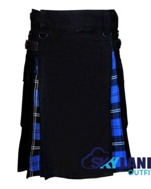 Hybrid Utility Kilts - Black Cotton & Ramsey Blue Hunting Tartan Kilt