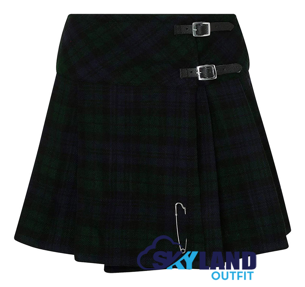 Black Watch Tartan Mini Billie Kilt Girls Mod Skirt