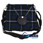 Douglas Blue Tartan Ladies Kilt Shaped Purse, Tote Bag