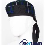 Blue Douglas Tartan Glengarry Hat Traditional Scottish Cap