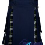 Hybrid Utility Kilts – Blue Cotton & Dress Gordon Tartan Kilt