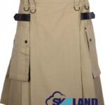 Khaki Cotton Utility Kilt