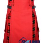 Hybrid Utility Kilts – Red Cotton & Wallace Tartan Kilt