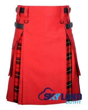 Hybrid Utility Kilts – Red Cotton & Wallace Tartan Kilt