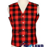 Red Black Rob Roy Tartan Waistcoat - Argyle Vest Made to Order