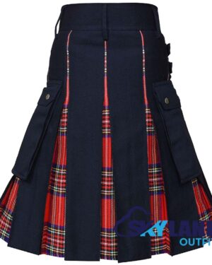 Hybrid Utility Kilts - Royal Stewart Tartan & Black Cotton Kilt - Image 4