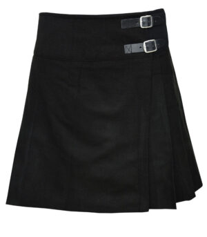 Solid Black Mini Billie Kilt Girls Modern Kilt Skirt