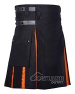 Saffron Tartan Hybrid Utility Kilt | Black Cotton - Image 2