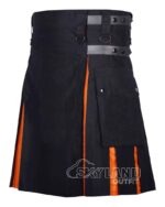Saffron Tartan Hybrid Utility Kilt | Black Cotton - Image 3