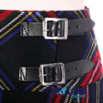 Black Stewart Tartan Mini Billie Kilt Girls Mod Skirt - Image 3