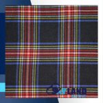 Black Stewart Tartan Homespun Wool Blend Fabric By the Yard