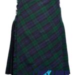 Black Watch Tartan Traditional 8-Yard Scottish Kilt with Bias Cut