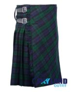Black Watch Tartan Traditional 8-Yard Scottish Kilt with Bias Cut - Image 2