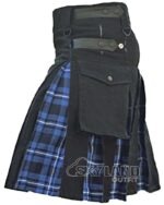 Ramsey Blue Tartan Hybrid Utility Kilt | Black Cotton - Image 2