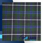"Authentic Blue Douglas Tartan homespun wool fabric by the yard - historic Scottish clan plaid in deep blue and green for traditional kilts and home décor"