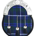 Blue Douglas Tartan Sporran Scottish Full Dress Leather Sporran