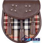 Campbell Thompson Tartan Sporran Brown Leather Sporran
