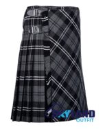Granite Tartan Traditional 8-Yard Scottish Kilt with Bias Cut - Image 2